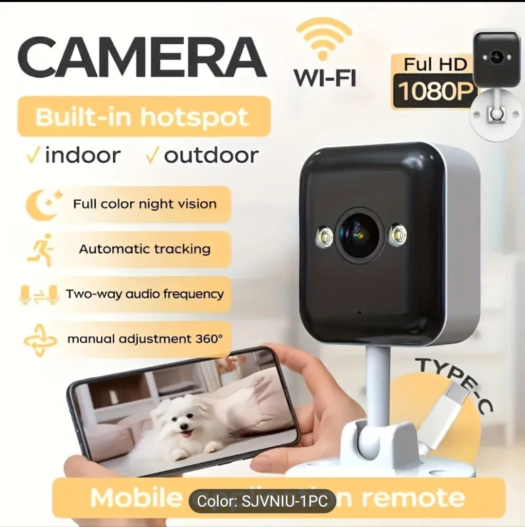 Smart 1080P Wi-Fi Camera with Full-Color Night Vision & Two-Way Audio
