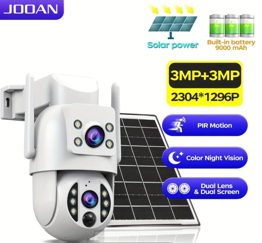 Solar Dual Lens wifi PTZ Security Camera – 1080p Wireless  Outdoor Surveillance System