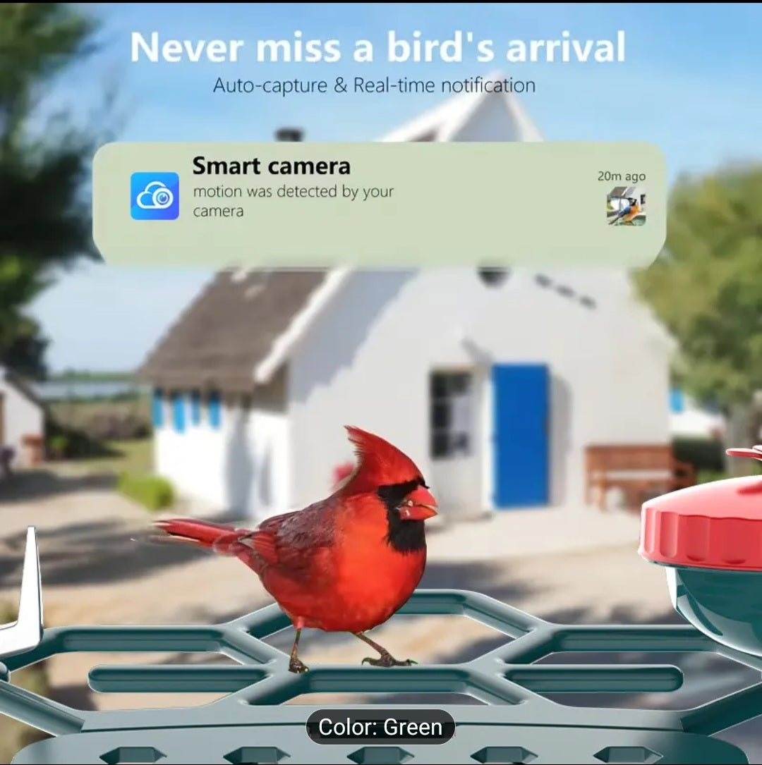 Smart Solar Bird Feeder with Camera – Outdoor Wildlife Monitoring System