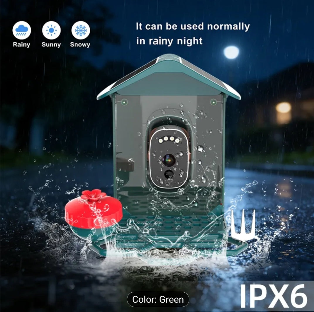 Smart Solar Bird Feeder with Camera – Outdoor Wildlife Monitoring System