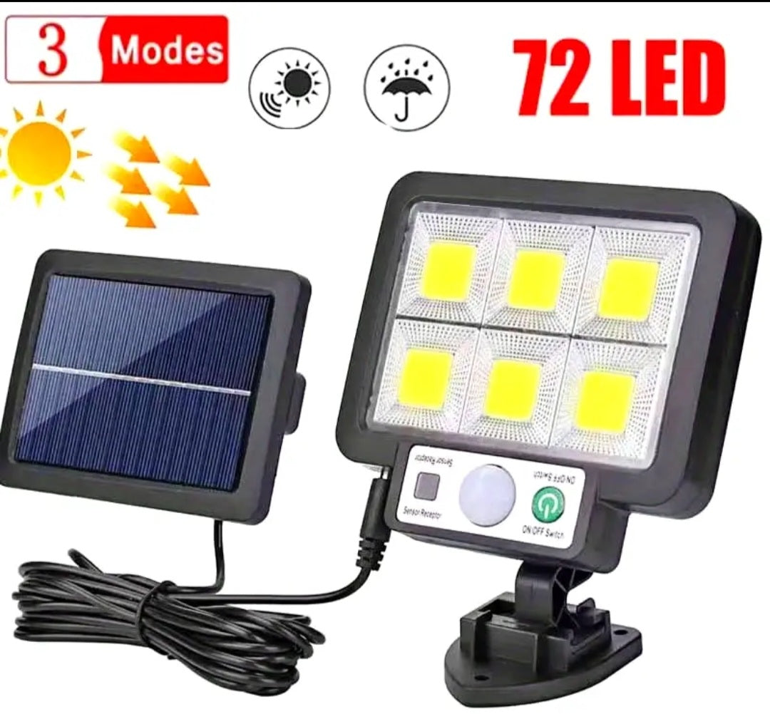 72 LED Solar Motion Sensor Flood Light with 3 Lighting Modes