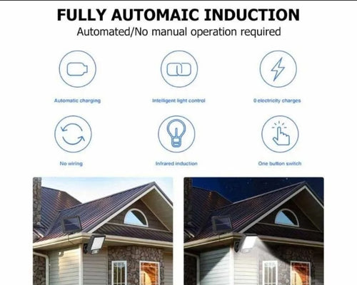 72 LED Solar Motion Sensor Flood Light with 3 Lighting Modes