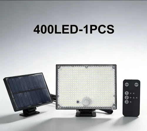 400LED Multi-Level Solar Flood ×2 Light with Motion Sensor & Remote Control