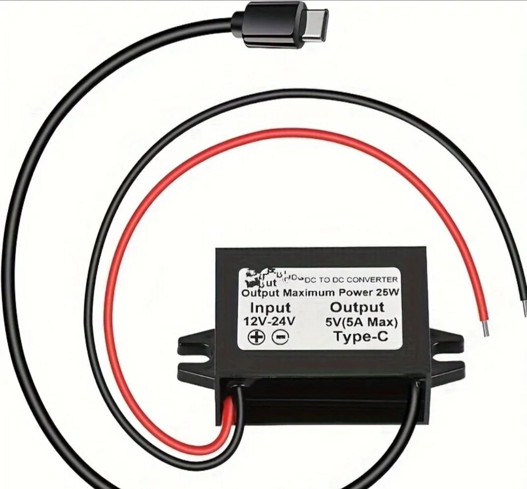For existing camera  12–24V to 5V USB-C Converter – 3A, 15W, Type-C Output