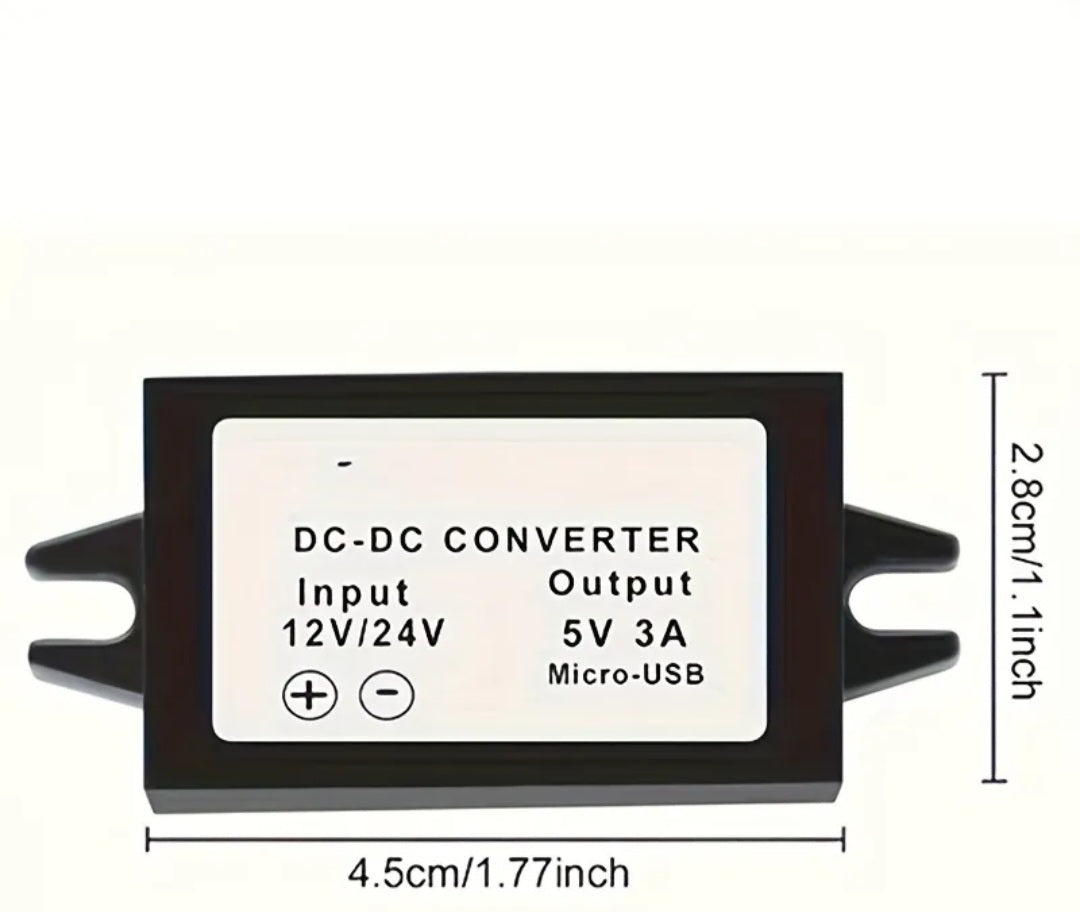 For existing camera  12–24V to 5V USB-C Converter – 3A, 15W, Type-C Output
