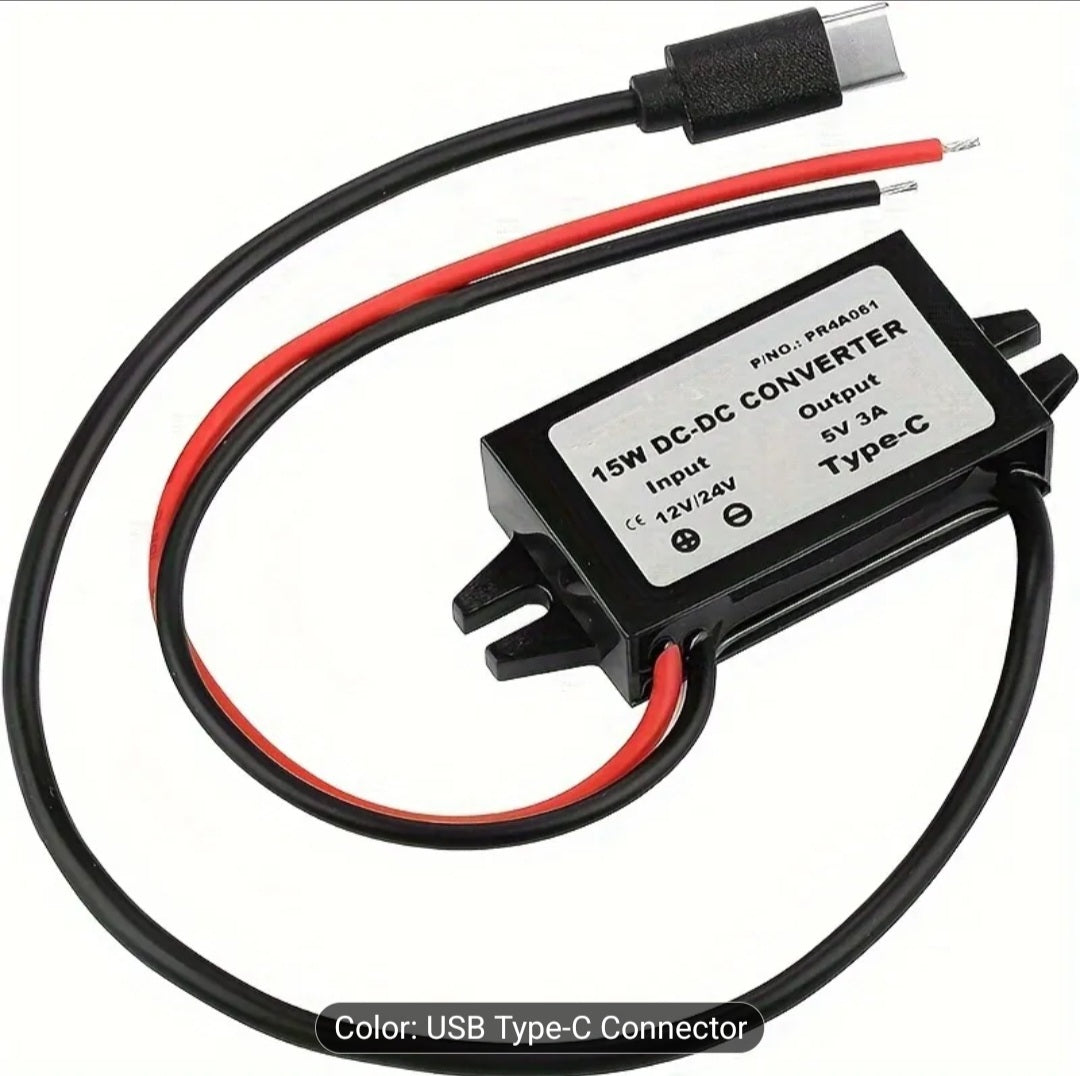 For existing camera  12–24V to 5V USB-C Converter – 3A, 15W, Type-C Output